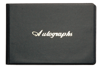 Black Vinyl Autograph Book with "Autographs"