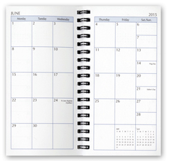3x6 spiral bound monthly refill pages