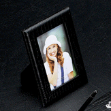 Black Croco Leather Picture Frame