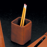 Tan Leather Pen Cup Holder