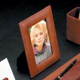 Tan Leather Picture Holder, 4 x 6 Picture Frame