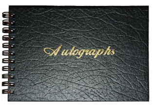 Black Stock Imprint Wire-Bound Autograph Books