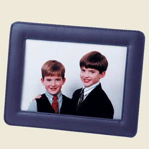 blue Napa leather 5 x 7 single photo frame
