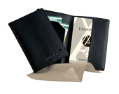 black leather RFID blocking passport cover