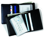 black leather two-fold wallet