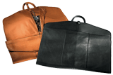 black and tan Vaqueta Napa leather garment carriers