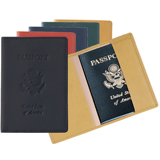 black, green, mustard, red faux leather passport cases