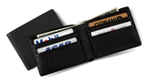 black Florentine Napa leather flatfold wallet