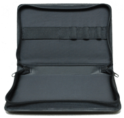 black Napa leather zippered travel medical kit