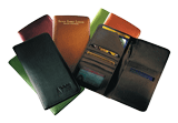 multi colored leather airline ticket passport cases