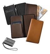 black brown and tan leather slim passport cases