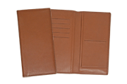 tan Florentine Napa leather checkbook holder