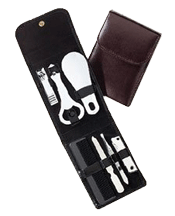 black leather tri-flip travel groomer