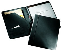A4 black leather padfolio