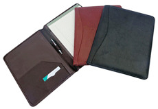 full-grain cowhide leather pad folios
