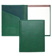 green leather portfolio