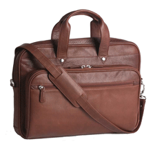 tan leather underarm portfolio briefcase