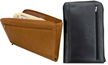 black and tan leather legal size zippered document folios