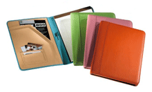 colored leather portfolios