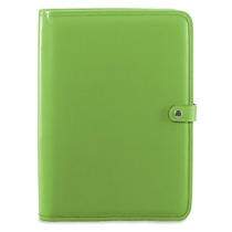 lime green leather writing padfolio