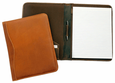 distressed tan and brown padded business meeting folios