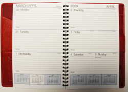 Red Weekly Planner Inside View