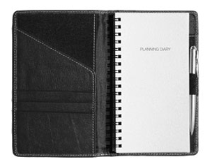 Black Small Leather Pocket Planning Diary