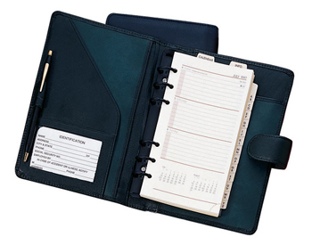 black premium Napa leather six-ring organizer planner