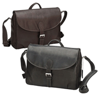 Buckled Leather Messenger Bag