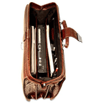 Crocodile-Grain Classic Briefbag Brown Croco Inside