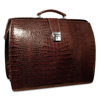 Brown Crocodile-Grain Classic Briefbag