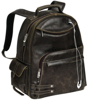 Distressed Leather Laptop Backpack