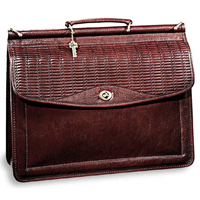 Wood Dowel Leather Briefcase