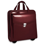 Cherry Italian Leather Stylish Briefcase Wheeler