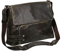 Distressed Leather Messenger Bag