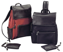 Nylon-Leather Backpack Bag