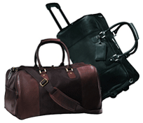 Leather and Nylon Rolling Travel Duffel