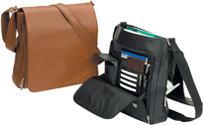 Tan & Black Leather Vertical Bags