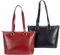 Womans Zippered Leather Business Totes