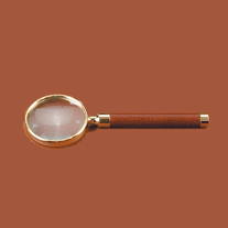 Tan Leather Magnifier with Brass Accents